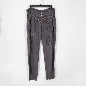 Pete & Greta By Johnny Was Women's Y2K Cupra Poplin Cargo Pants NEW Size 6 Gray